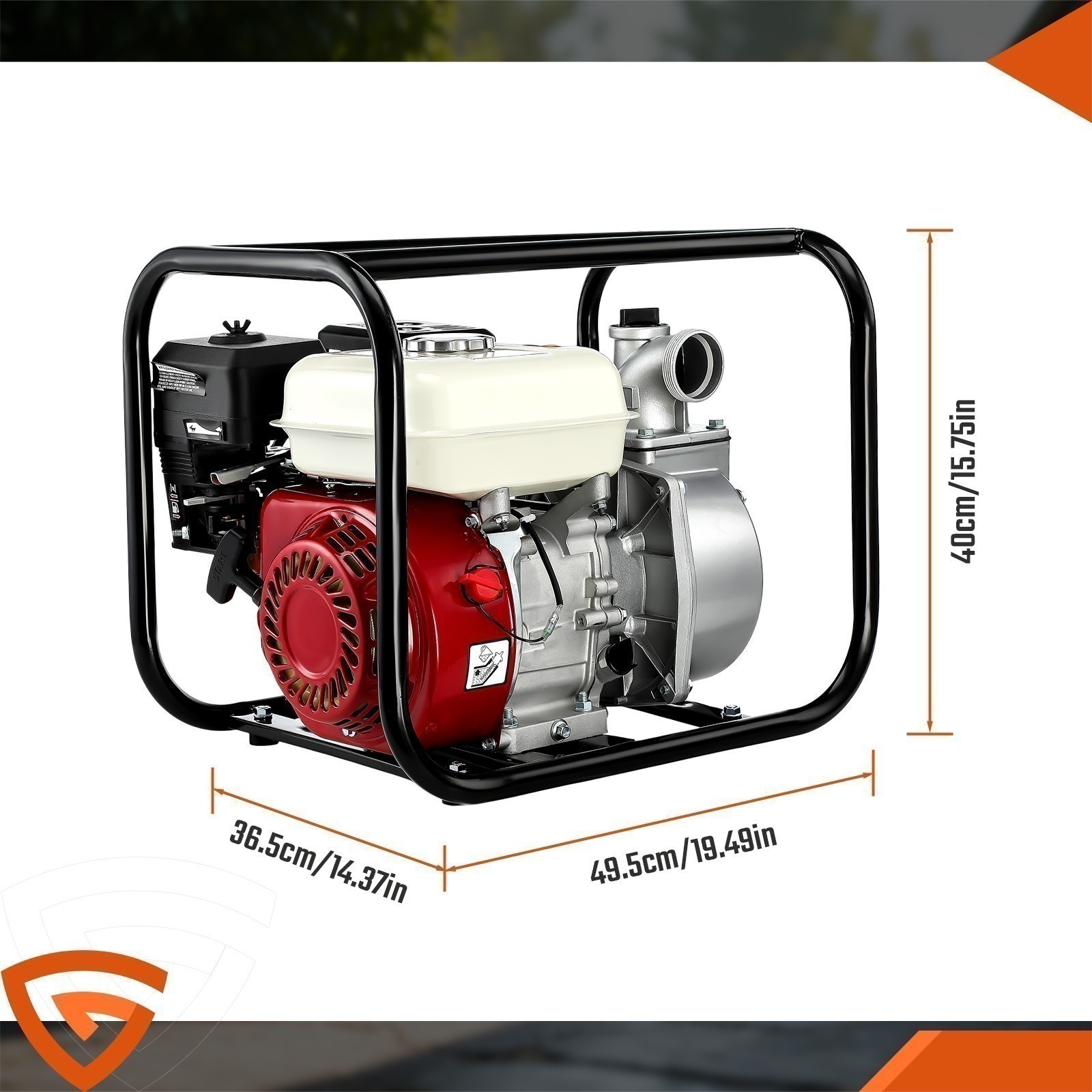 Gasoline Engine Water Pump Gas Powered Water Transfer Pump Kit – 2″ 7HP 4-Stroke