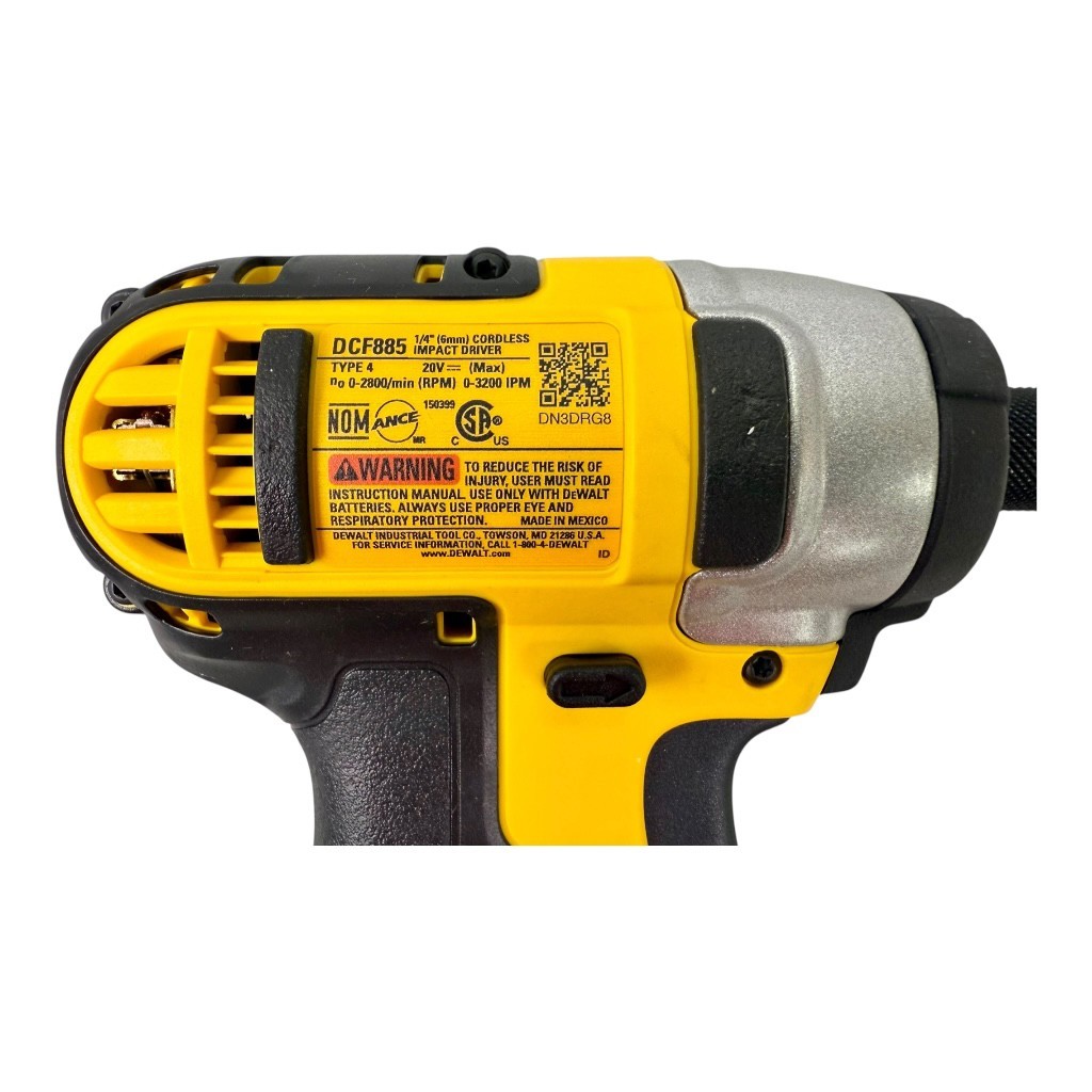 New DEWALT DCF885B 20v MAX 1/4 in. Impact Driver Black/Yellow (Tool Only)
