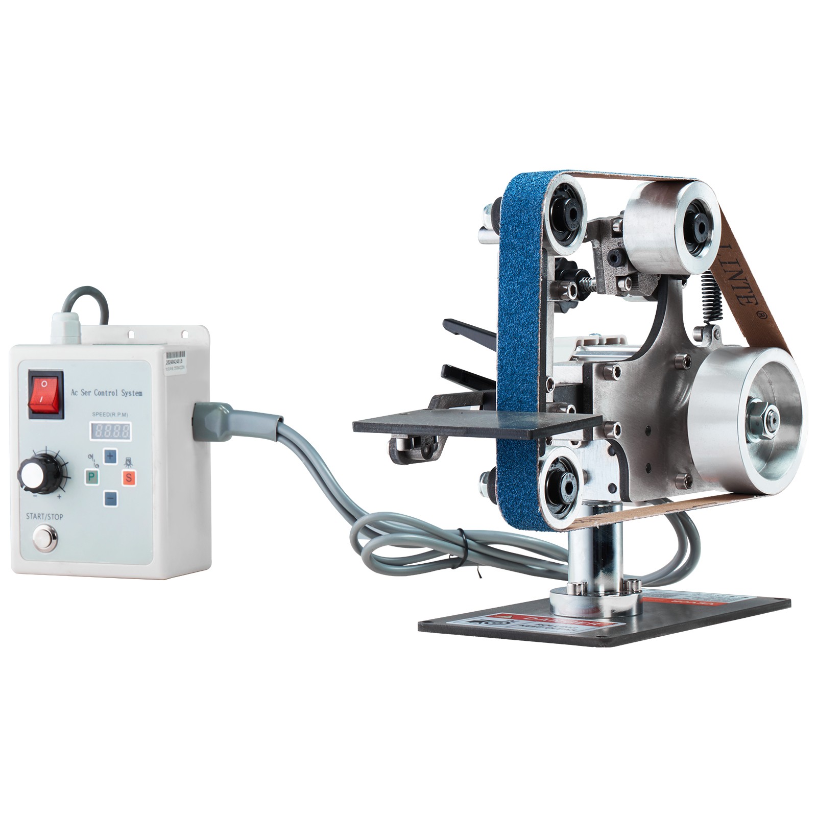 VEVOR Belt Grinder Sander 30 x 1-Inch Variable Speed with VFD 2 Grinding Moulds