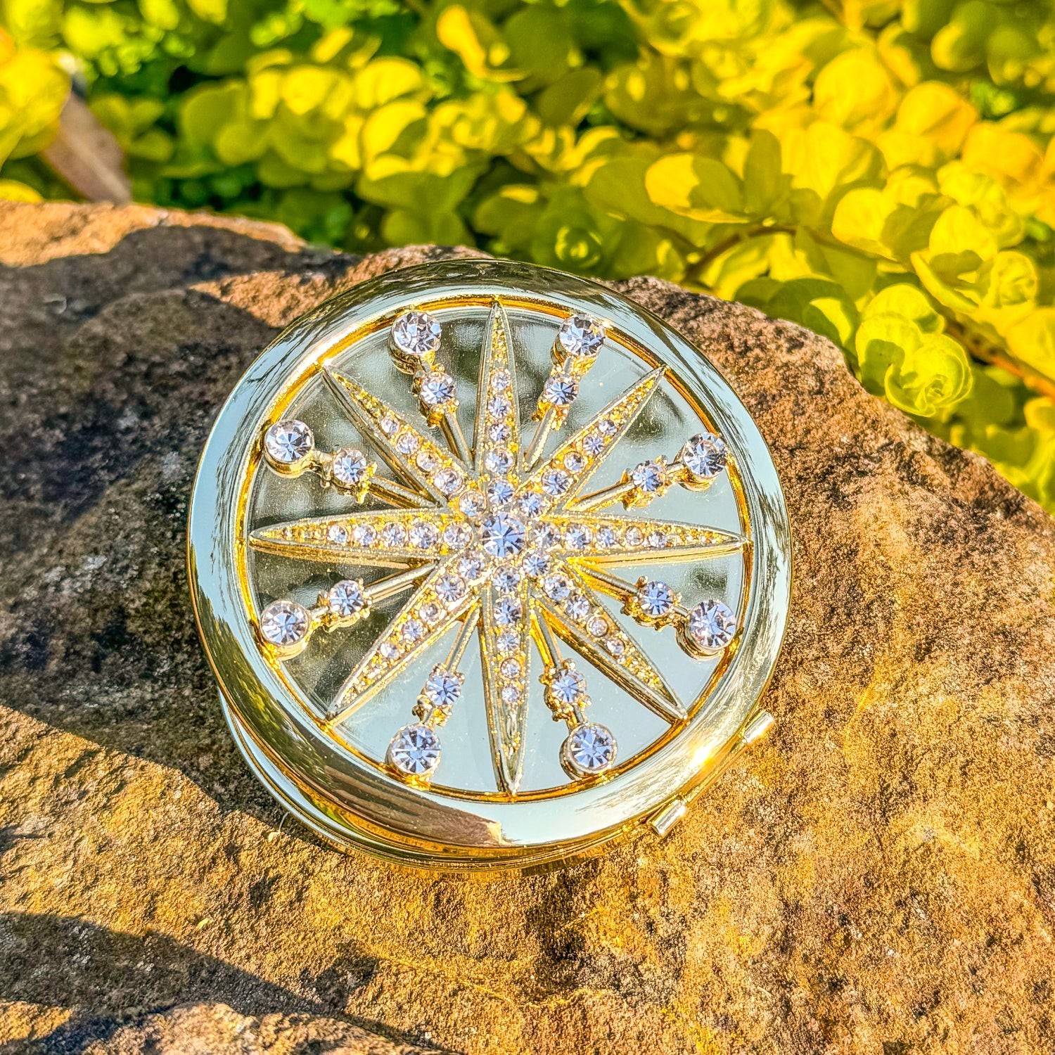 New in Box – Olivia Riegel Gold Starburst Compact Mirror