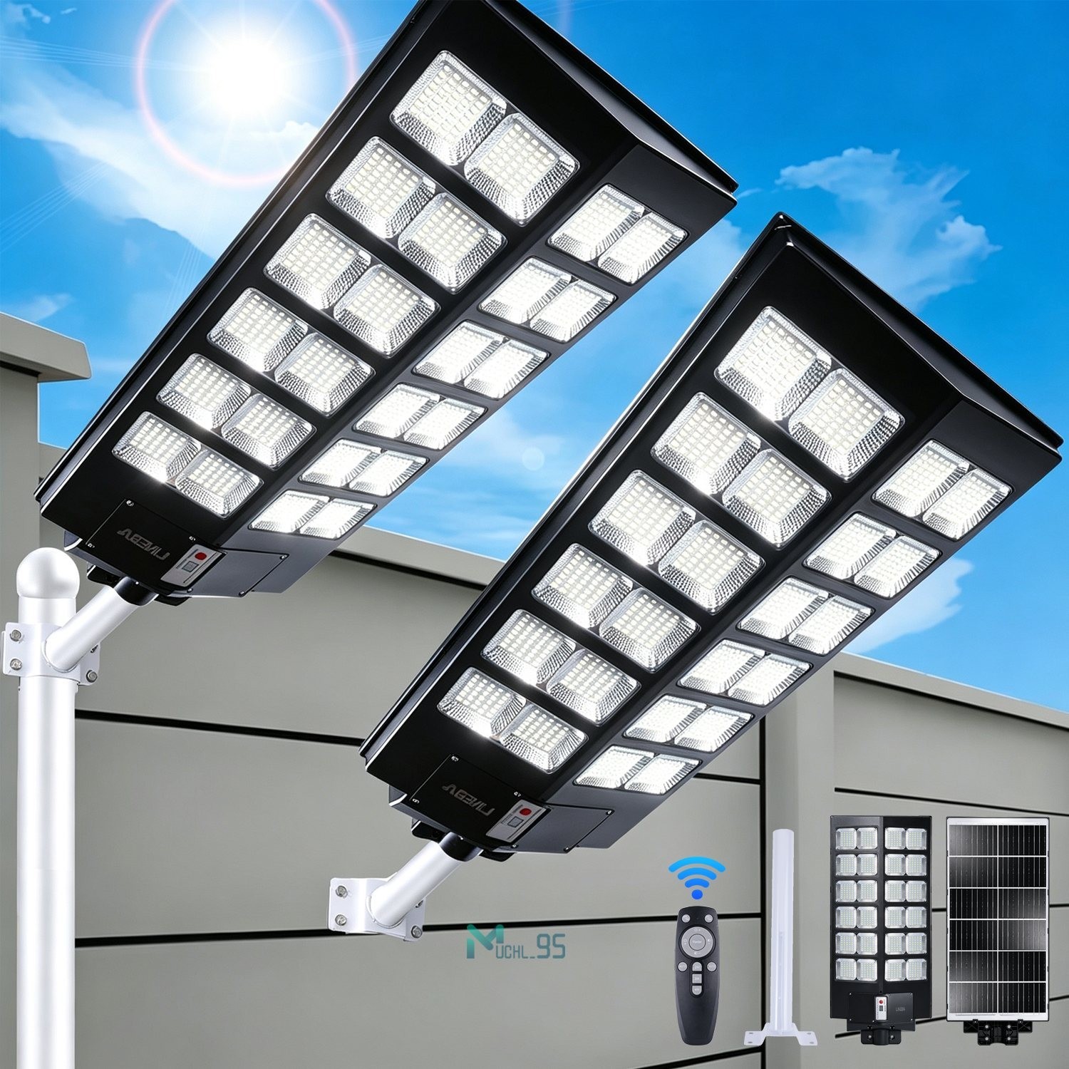 11000W Commercial Super Large Solar Street Lights Outdoor Dusk to Dawn Aluminium