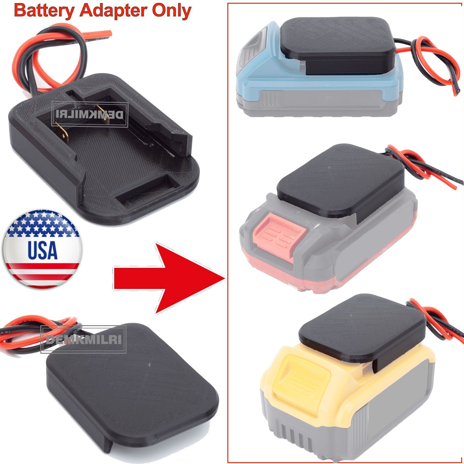 For Dewalt&For Bauer&For Hercules 20V Li-ion Battery Power Wheels DIY Adapter