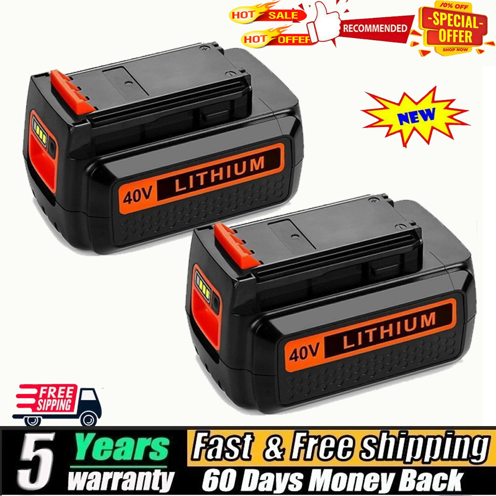 2Pack Battery for Black and Decker 40V 4.0Ah Max Lithium LBX2040 LBXR36 LSW36