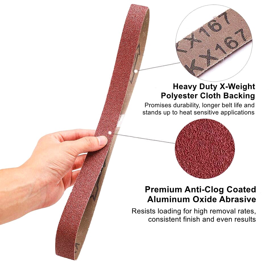 24Pack Premium 1 x 30 in AO Sanding Belts 60/80/120/150/240/400 Assorted Sander
