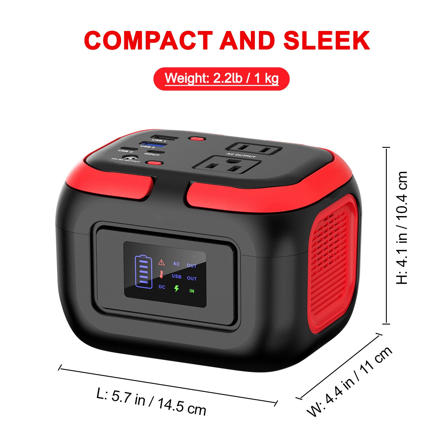 100W Power Station Battery Pack AC+DC+USB+PD65W Portable Charger Solar Generator