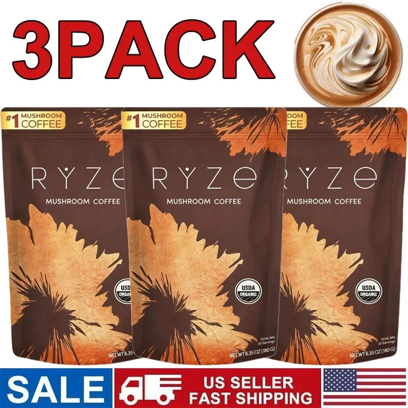 Organic Mushroom Coffee – Coffee for Better Energy – 30 Servings (Pack of 3)