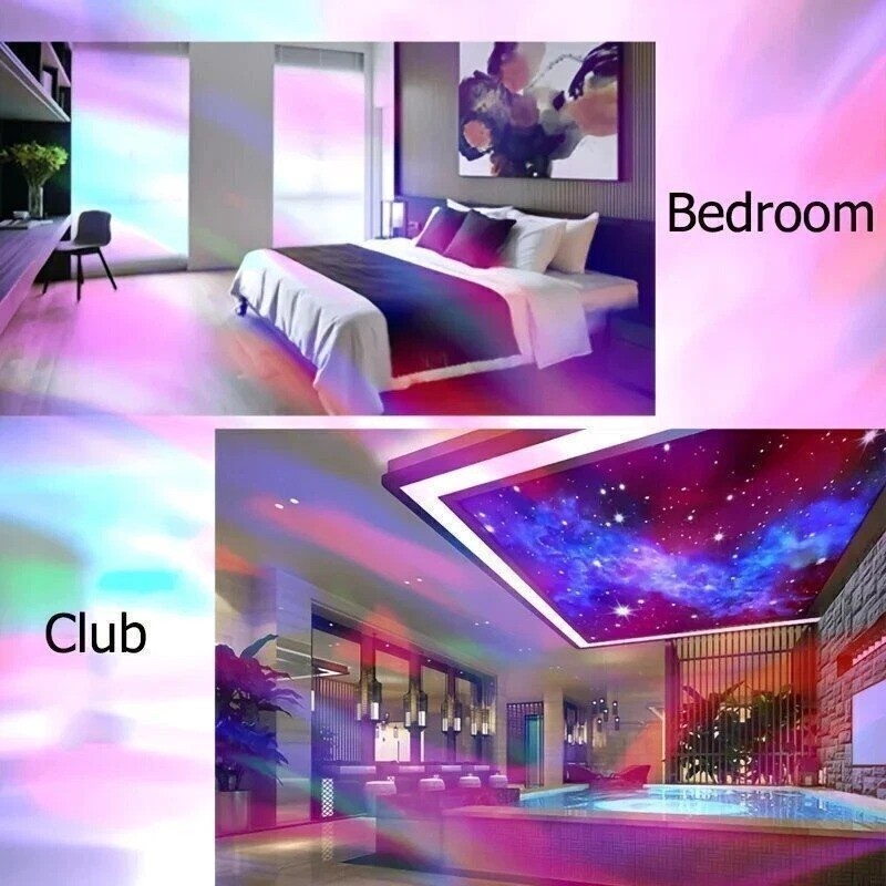 2 Pcs Northern Lights Galaxy Projection Lamp Aurora Star Projector Night Lights