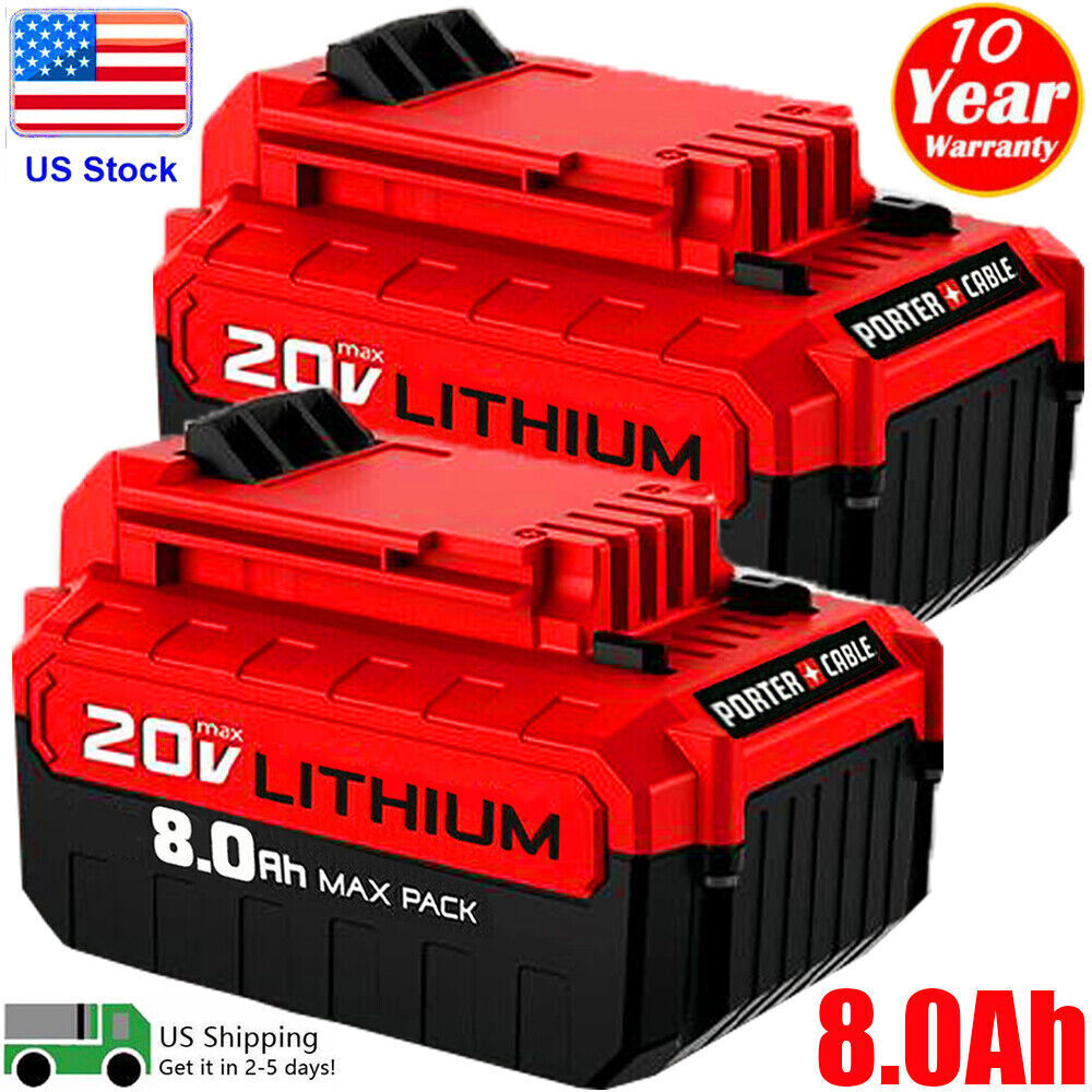 2X 20 Volt Lithium-Ion 8.0AH for Battery 20V Max PCC680L PCC685L