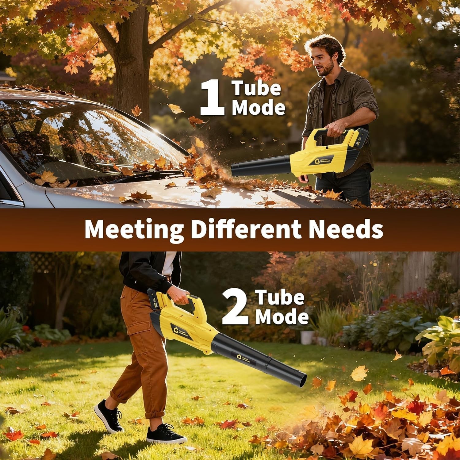 Brushless Cordless Leaf Blower/Mulcher/Vacuum 20V 250MPH 750CFM with 4Ah Battery