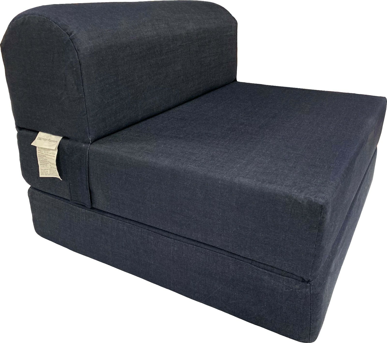Twin Portable Flip Sleeper Chair Folding Foam Beds 6x32x70 Dark Blue Denim