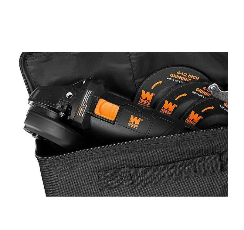 WEN 7.5-Amp 4-1/2-Inch Corded Angle Grinder with 3 Discs and Case