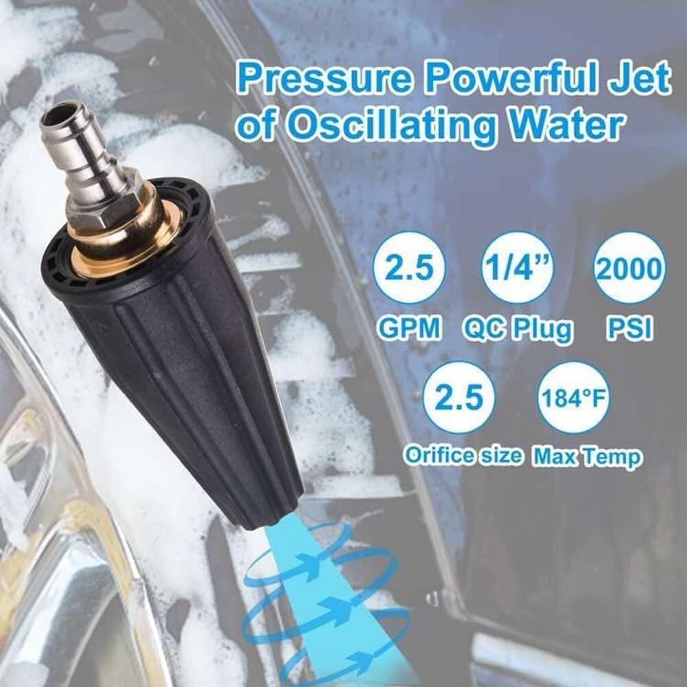 4.0GPM High Pressure Washer Rotating Turbo Nozzle Spray Tip 4000PSI 1/4″ Quick