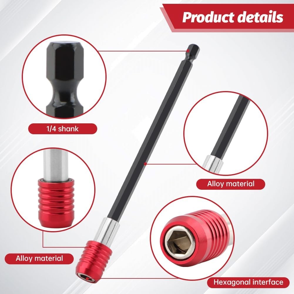 4Pack Magnetic Drill Bit Extension Set 1/4″ Hex Shank Impact Driver Quick Change