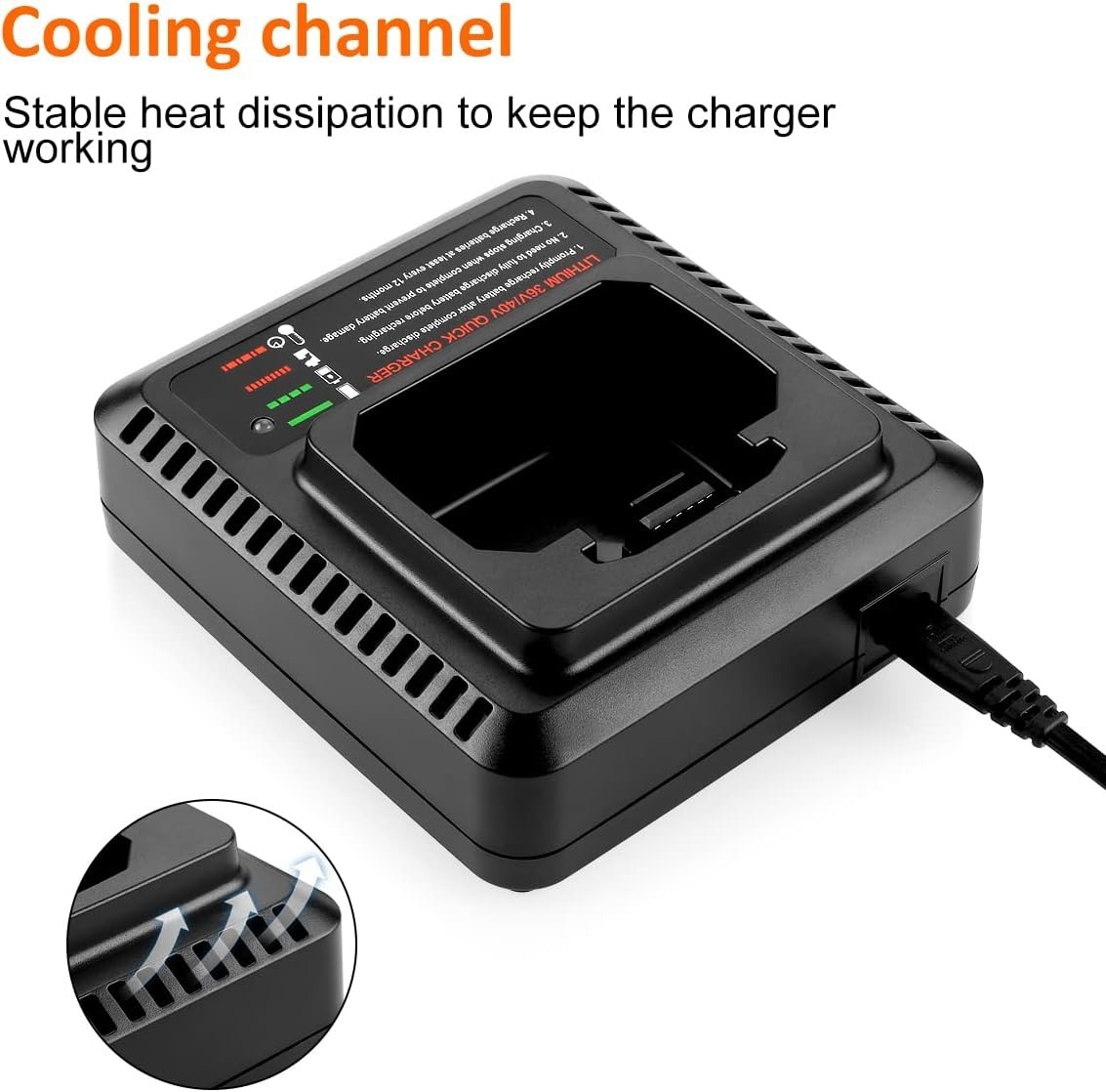 For Black & Decker 40V Charger LCS40 LCS36 Lithium Battery LBX2040 LBXR36
