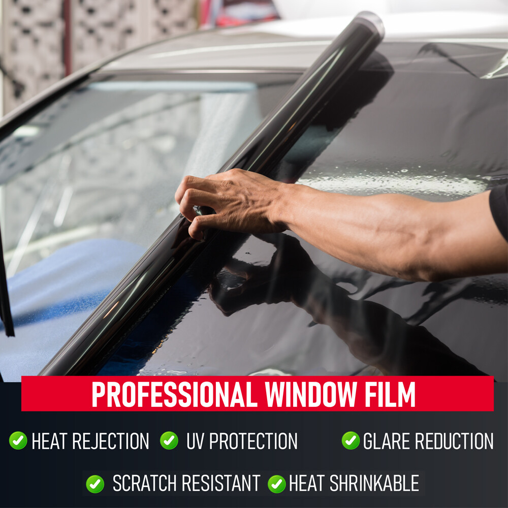UNITED Window Tint Roll Standard Black Color For Car Truck Home Any Size & Shade