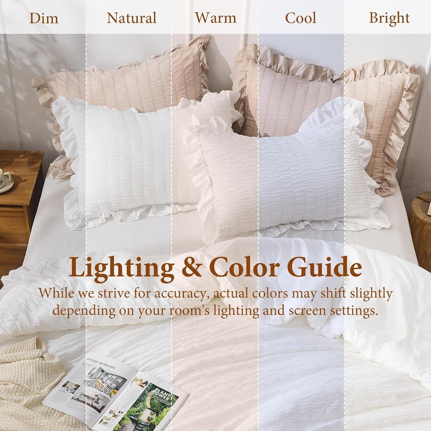 Vintage Style King Comforter Set in White – Soft Ruffle Design for All Seasons