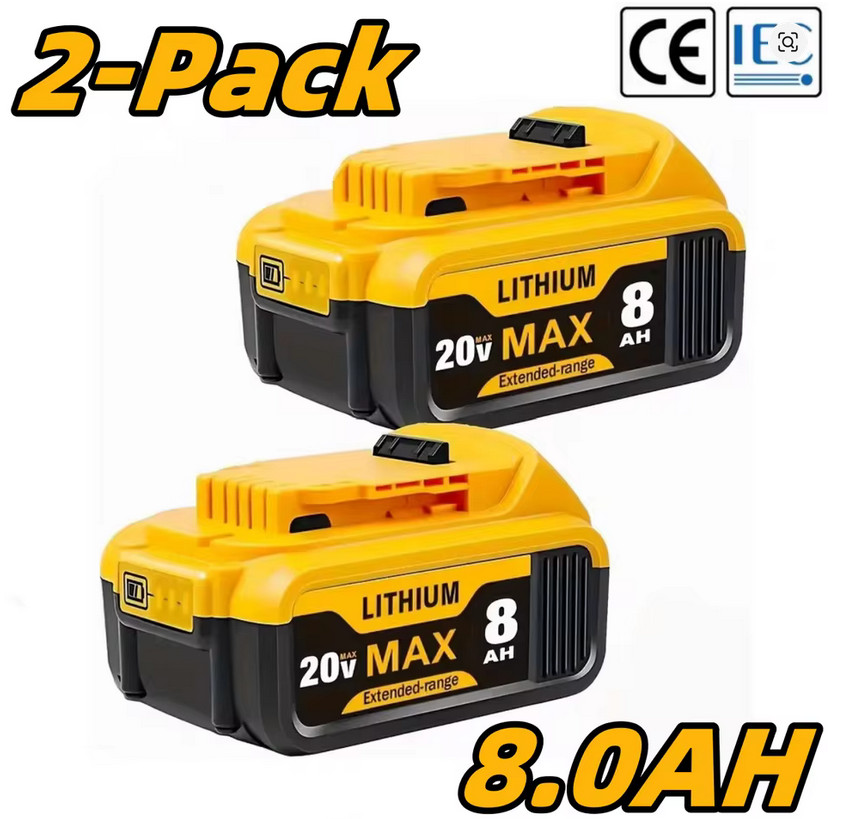 For DeWalt 20V 20 Volt Max 8.0AH Lithium Ion Battery DCB206-2 DCB205-2 DCB200-2