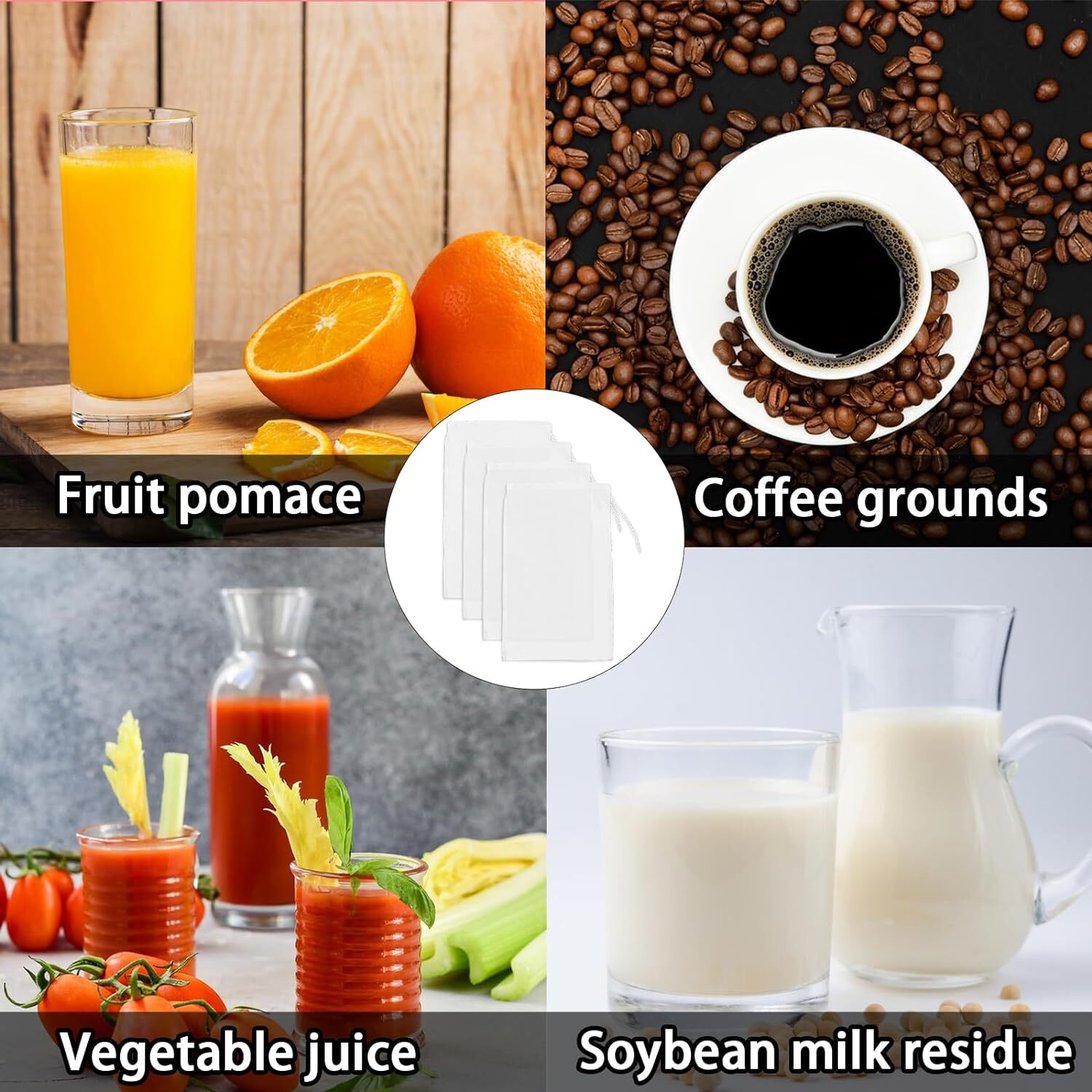 20× Organic Cotton Nut Milk Bag Reusable Food Strainer Brew Coffee Cheese Cloth