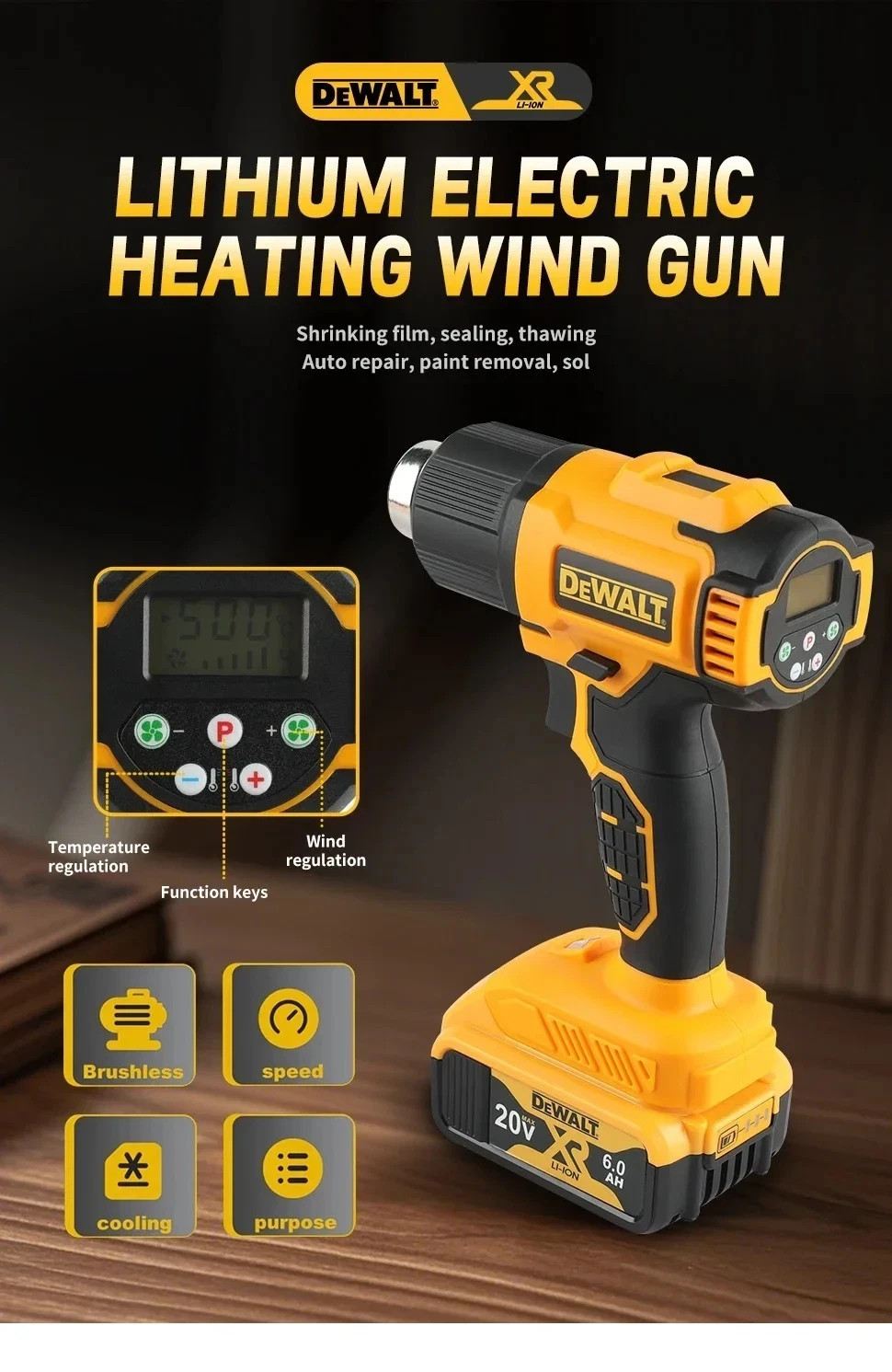 DEWALT DCE530N 20V MAX Cordless Compact Heat Gun Tool only