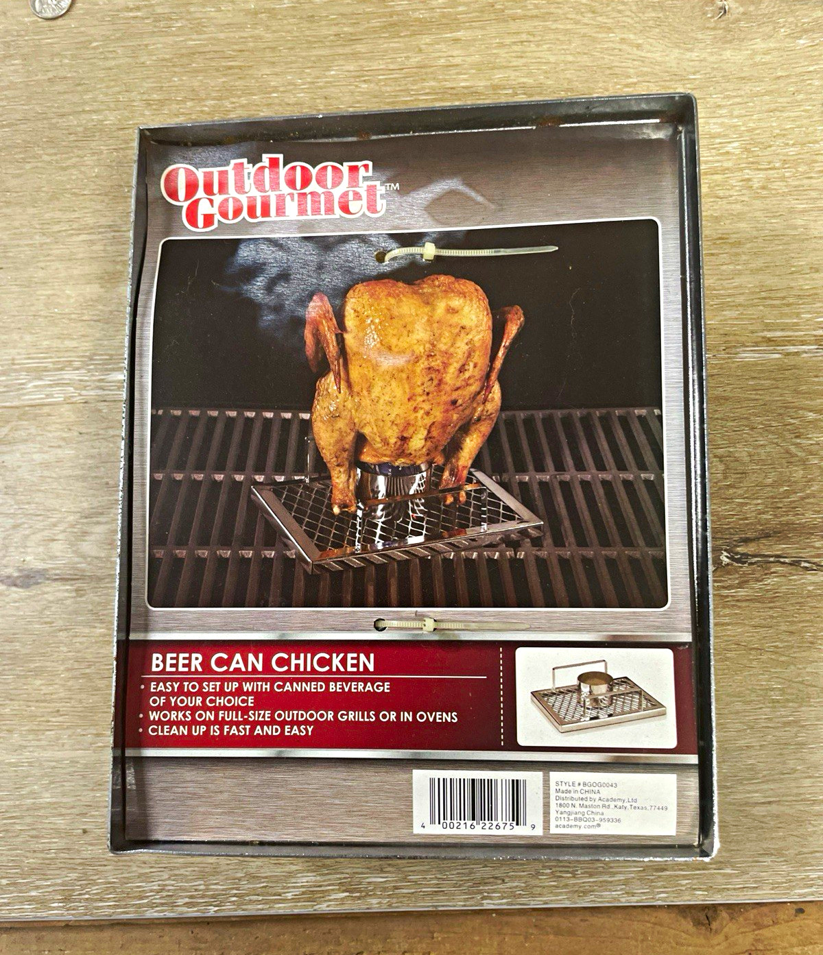 Outdoor Gourmet Beer Can Chicken Rack Roaster, Silver, Reusable Easy Clean