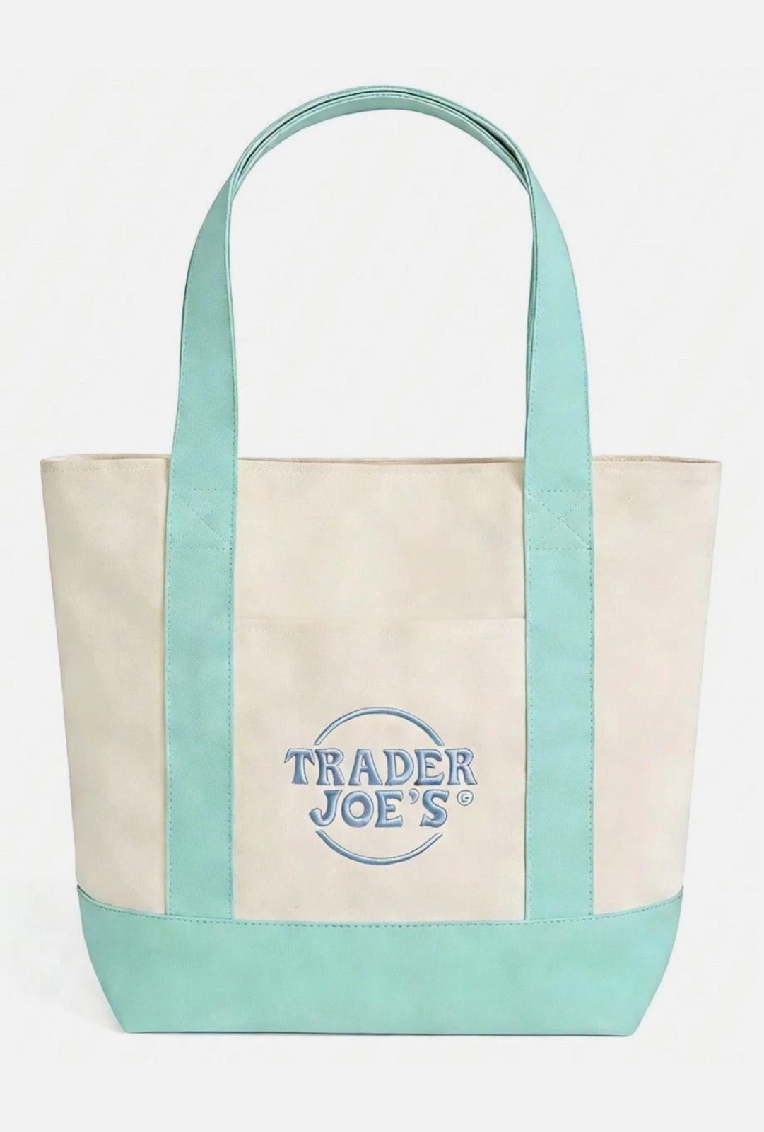 Trader Joe’s Mini Pastel Canvas Tote Bag NWT Blue Green Pink Purple | US Stock