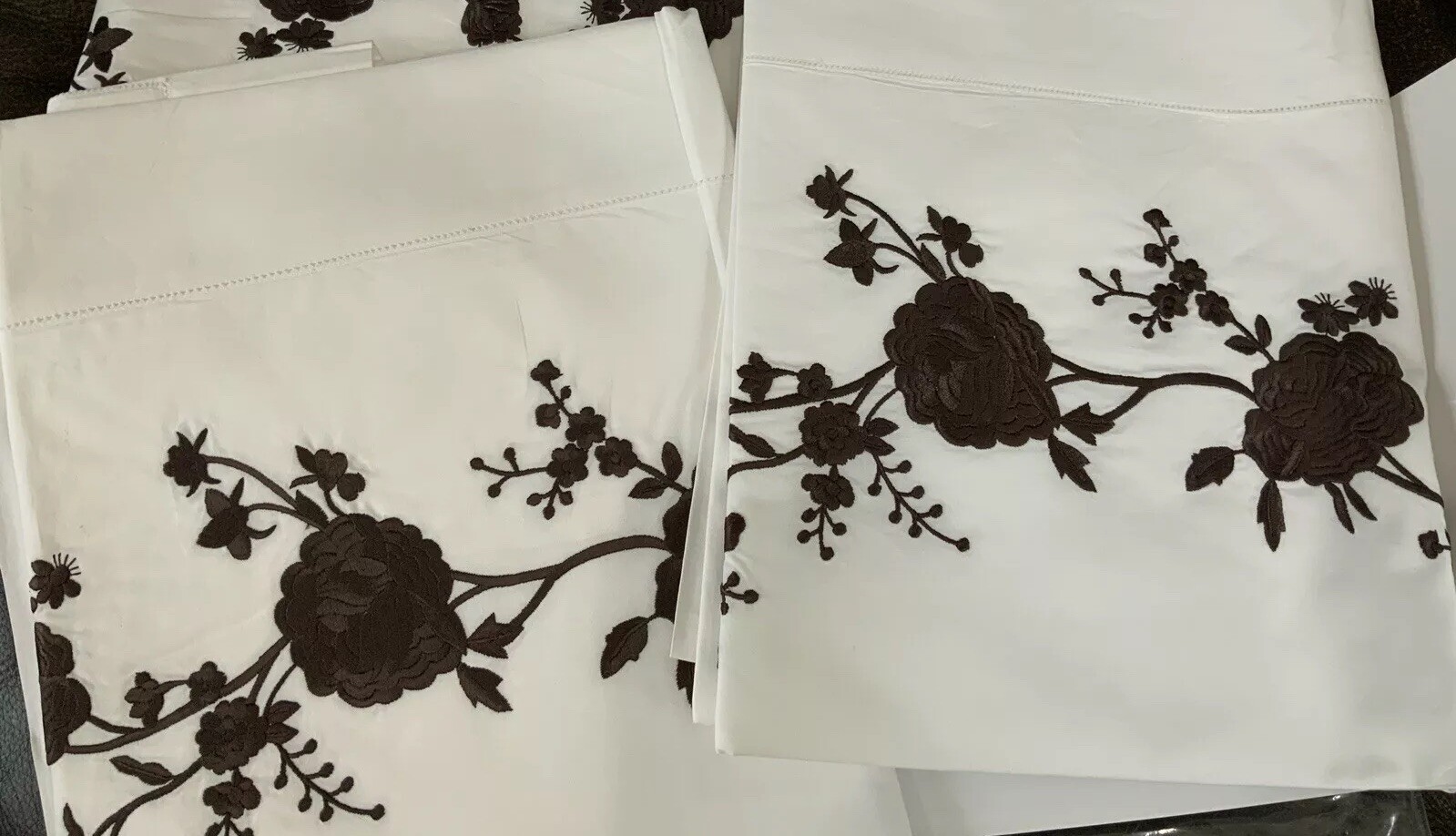 Sferra Italy NWT 1pc Boudoir Sham 12”x16” Rosina 406TC Percale Embroidery ONE