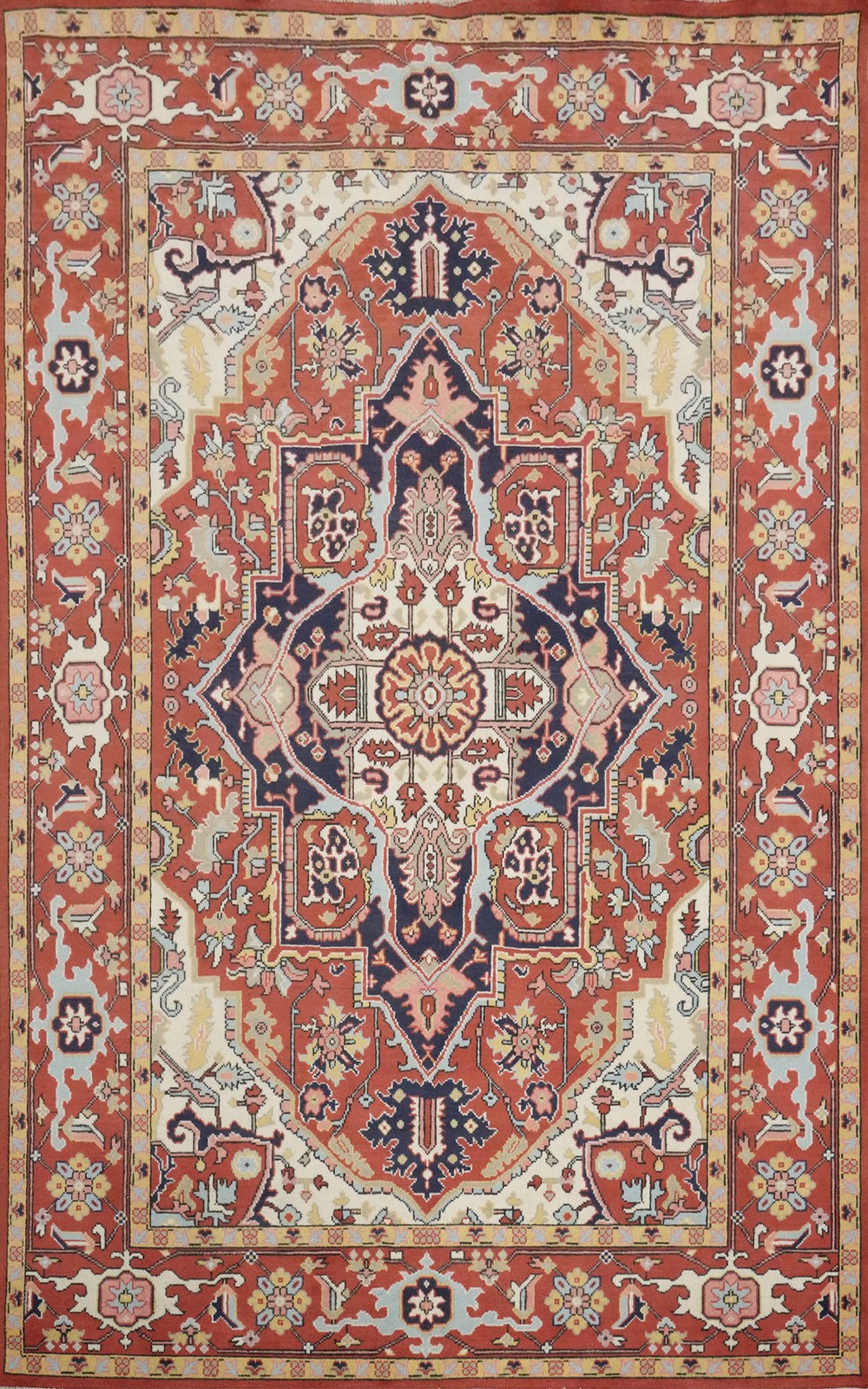 Oriental Area Rug 6×9 Vegetable Dye Geometric Hand-knotted Wool for Any Room