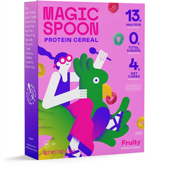 Magic Spoon Fruity Grain-Free Breakfast Cereal, 7 oz Box (3 PACK) FREE SHIPPING