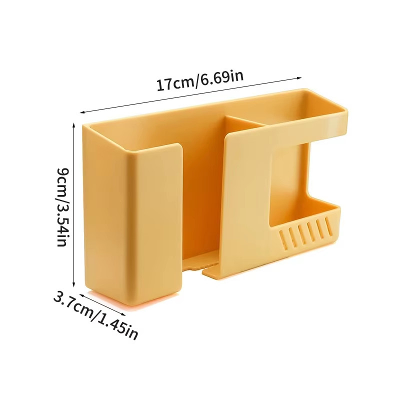 1PC Wall-Mounted Non-Punching Remote Control Storage Box Rack TV Air Conditionin