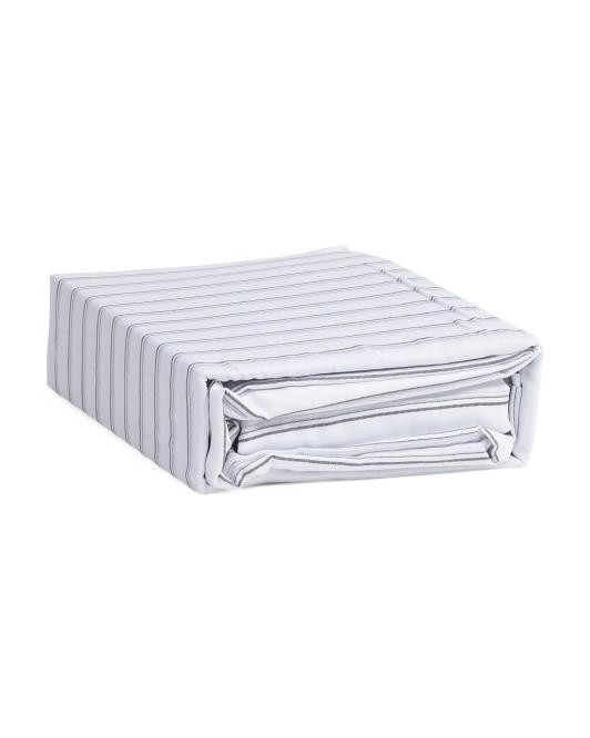 Brooks Brothers QUEEN Sheet Set 100% Cotton Grey Shadow striped sheets NEW