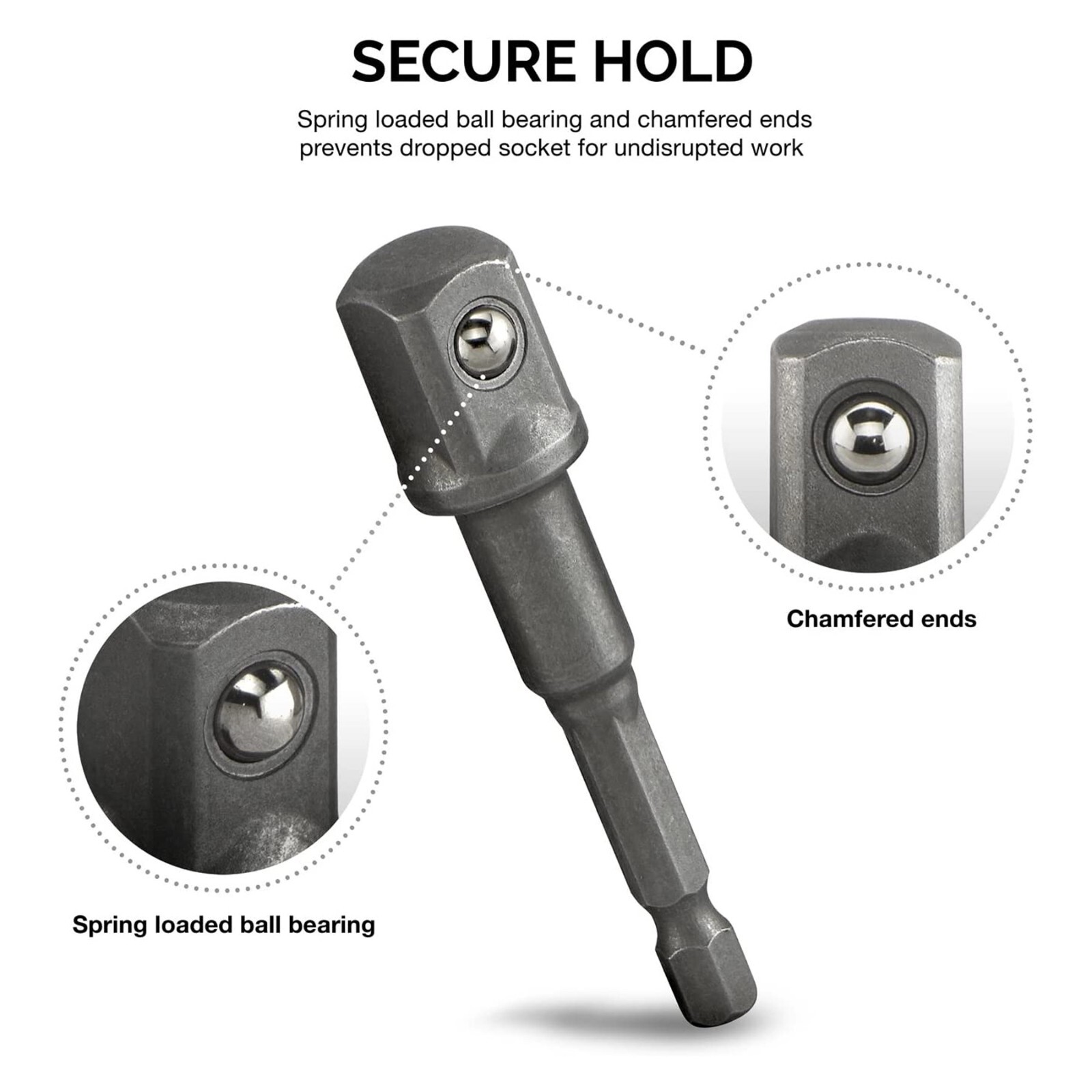 9Pcs Socket Adapter Drill Bits Set Hex Impact Driver Tools 1/4″ 3/8″ 1/2″ Shank