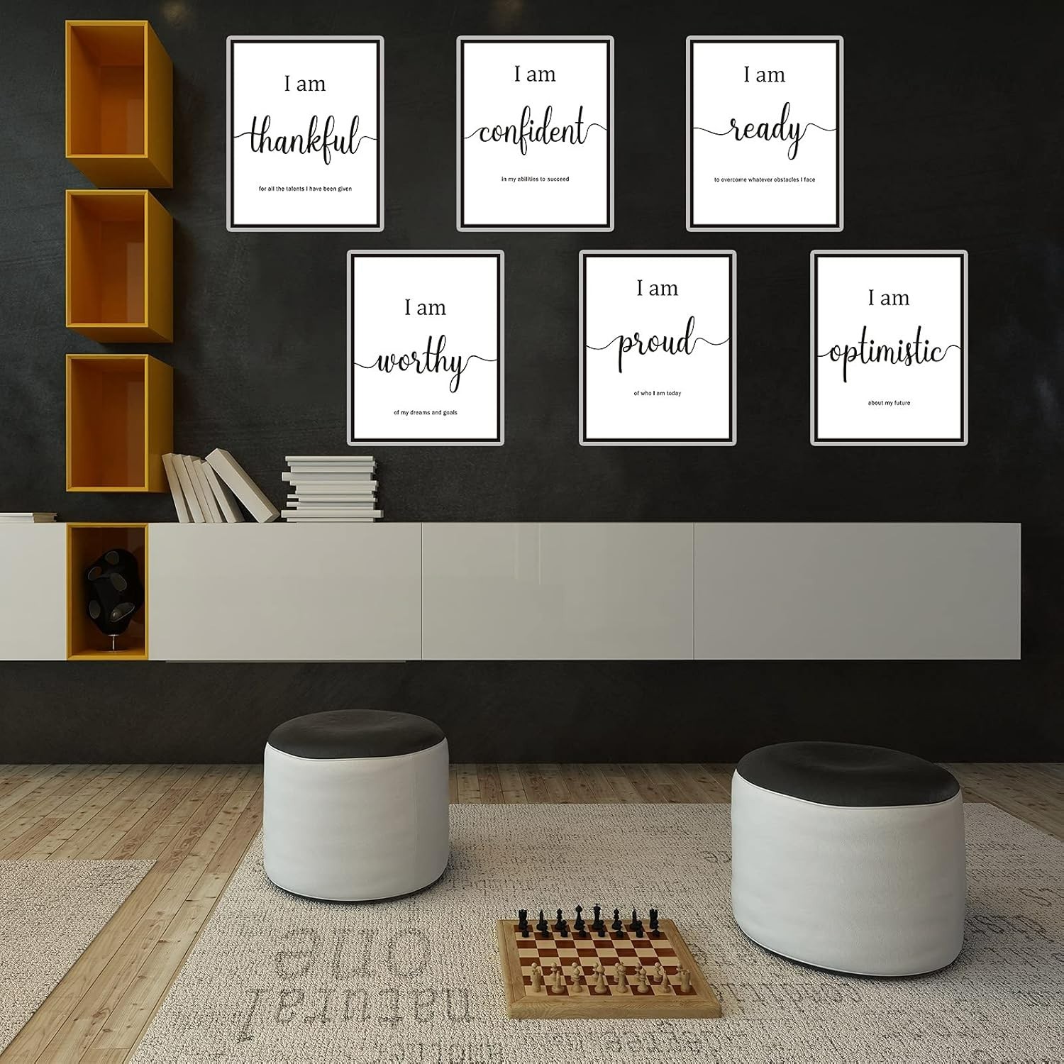 Inspirational 8×10 Wall Décor – 9-Piece Motivational Quote Set for Any Room