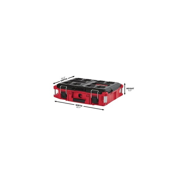 Milwaukee Tool 48-22-8424 Packout Tool Box, Black/Red, 22 In W X 16-1/4 In D X