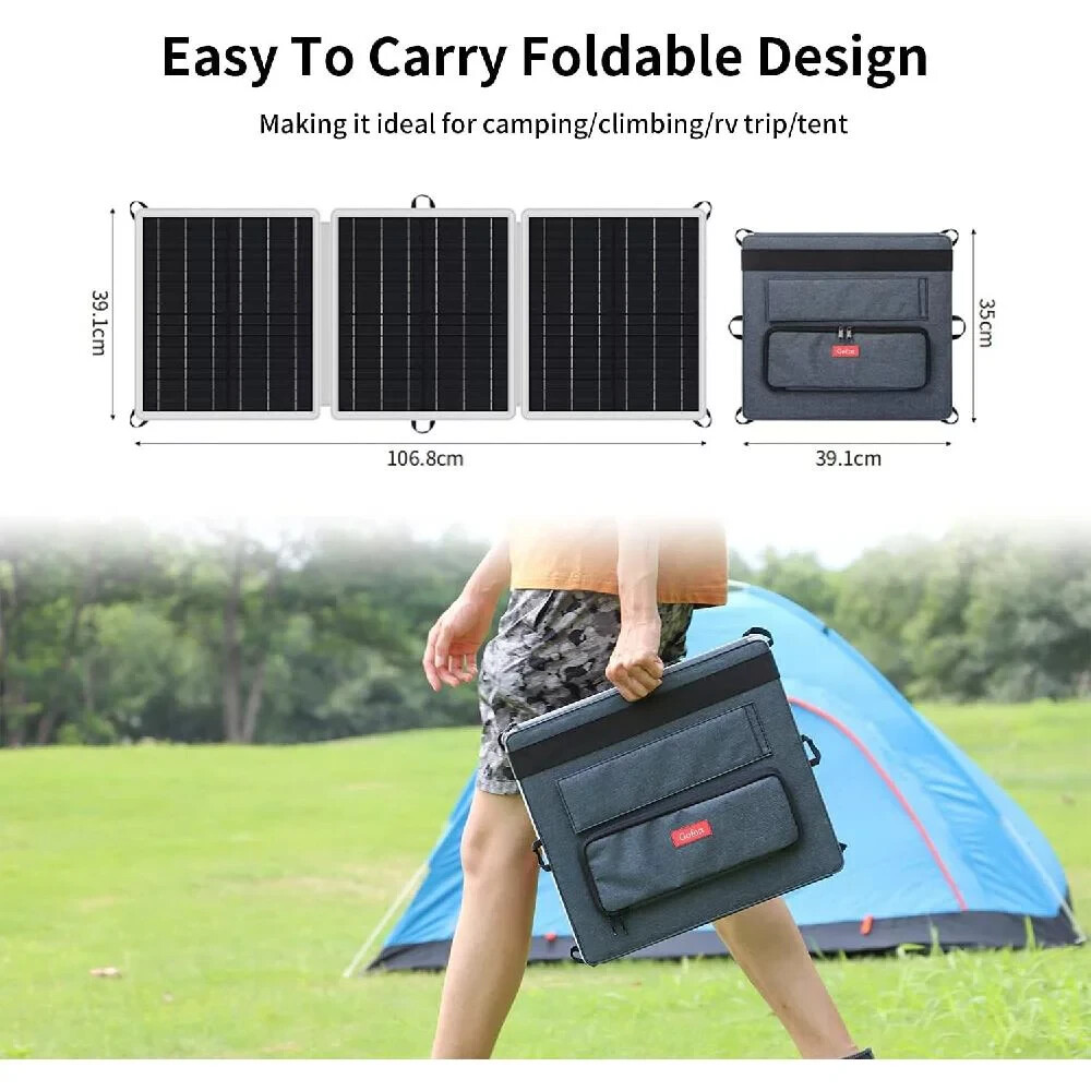 SnugMax 60W 18V Portable Solar Panel Foldable Charger USB Power Station Camping