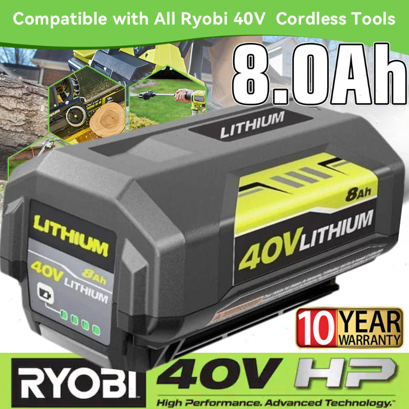 40V 8.0Ah Battery for Ryobi 40 Volt Lithium OP4050 OP40602 OP40261 OP4060 OP4030