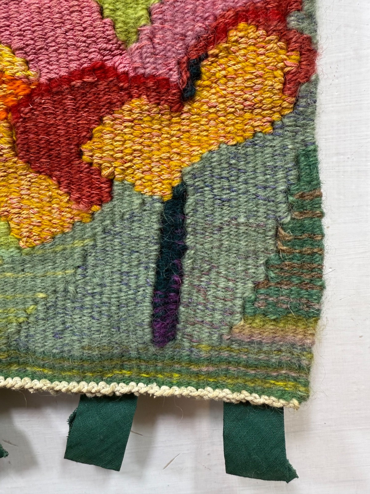 Vintage Beautiful Hand Woven Wool Weaving Tapestry Kilim Rug 50×41 Cm