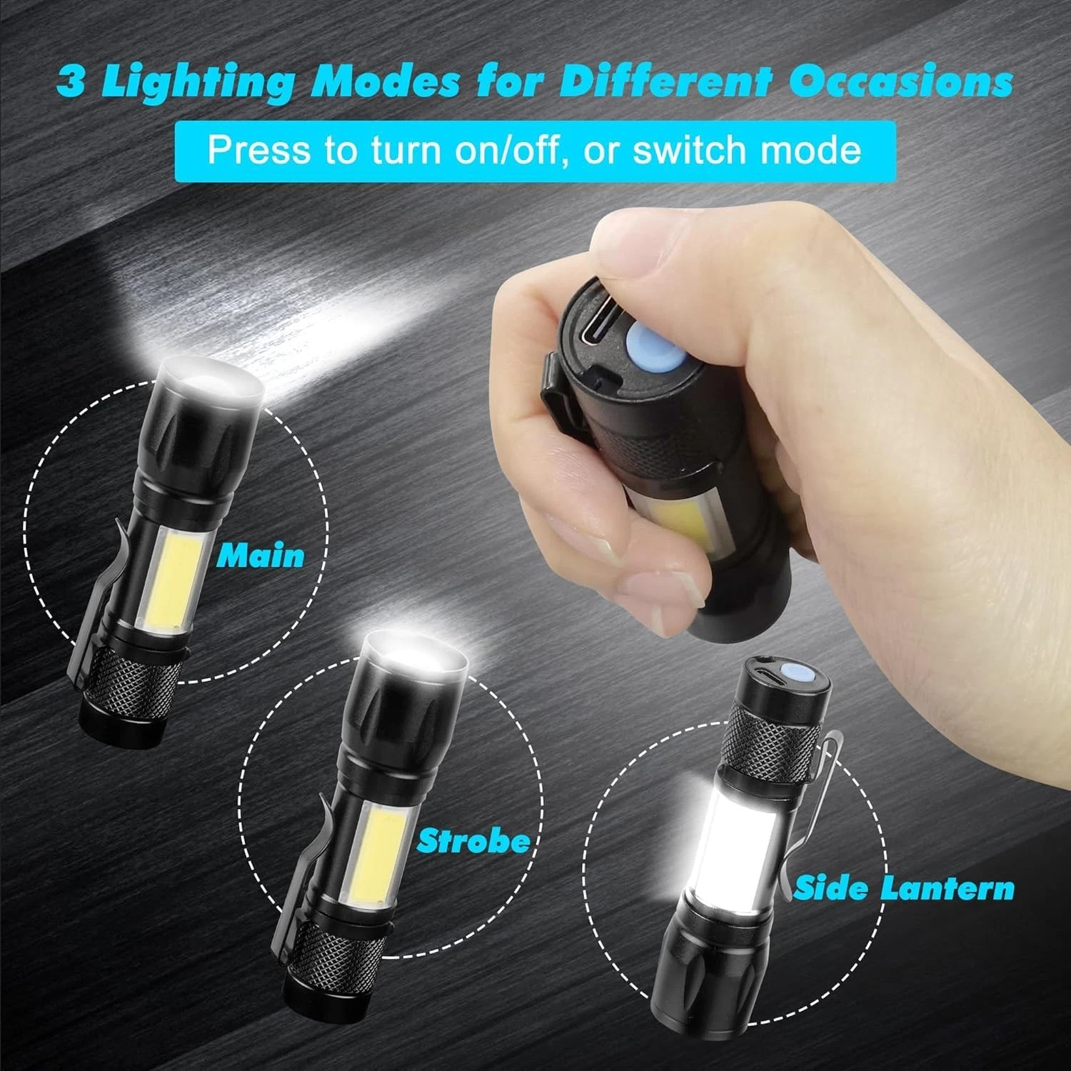 Most Powerful 99000000LM LED Military Torch USB Rechargeable Tactical Flashlight