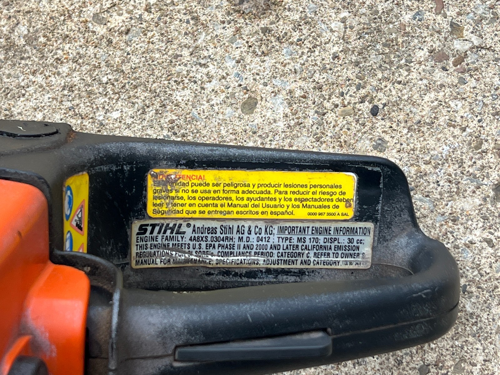 Stihl ms 170 chainsaw – runs