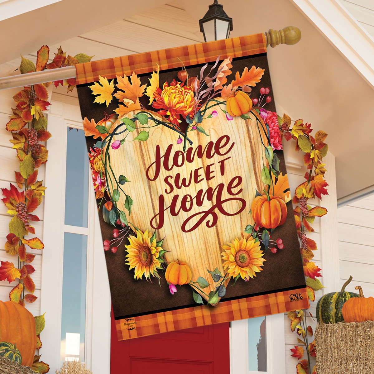 Briarwood Lane Fall Home Sweet Home House Flag