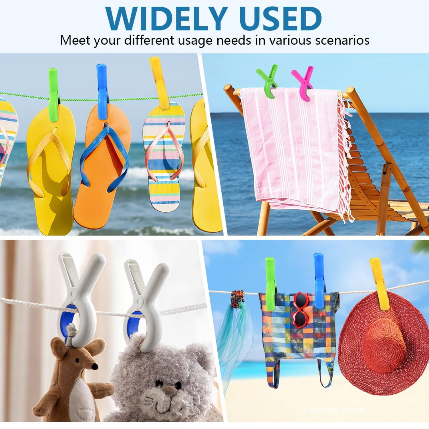 10 Pcs Beach Towel Clips Clamps Holder 3.7 Inch Large Beach Chair Clip Clothe…