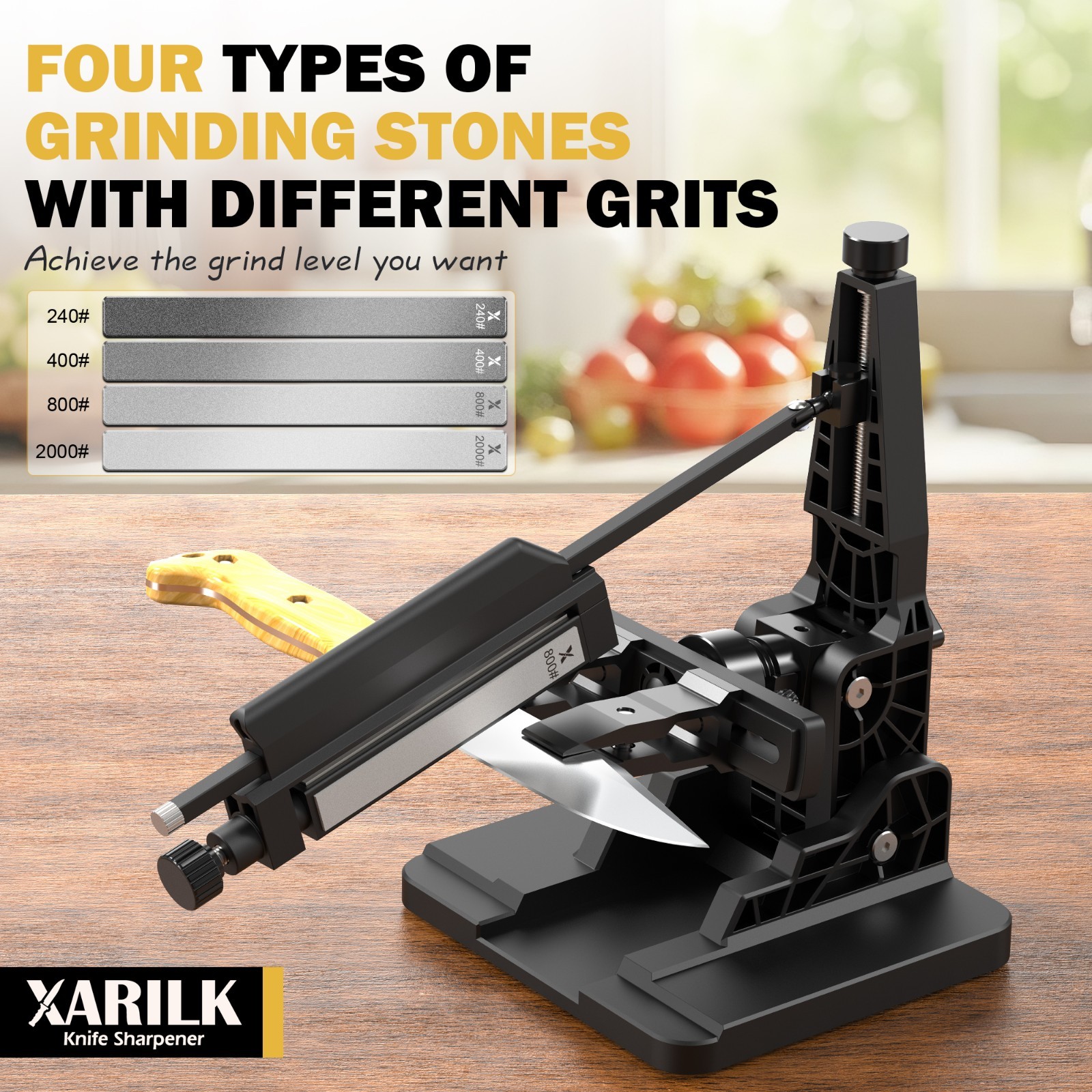 Upgraded Folding Knife Sharpener XAR-FS1, Adjustable Angle System, Diamond Stone