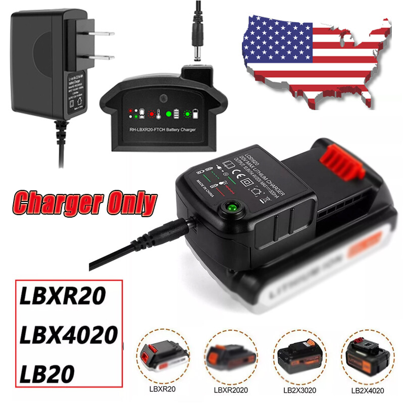 Charger For Black and Decker 18V-20V Li-ion Battery LCS1620 LBXR20 LB20 LBX4020