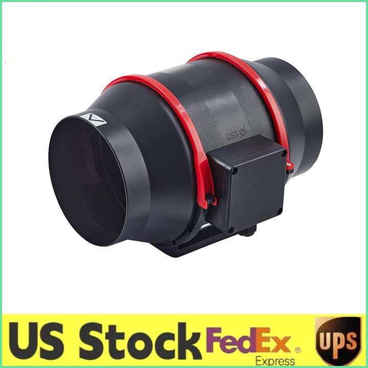 6″ Inline Duct Stepless Speed Control Ventilation Exhaust Fan 312 CFM 25DB Home