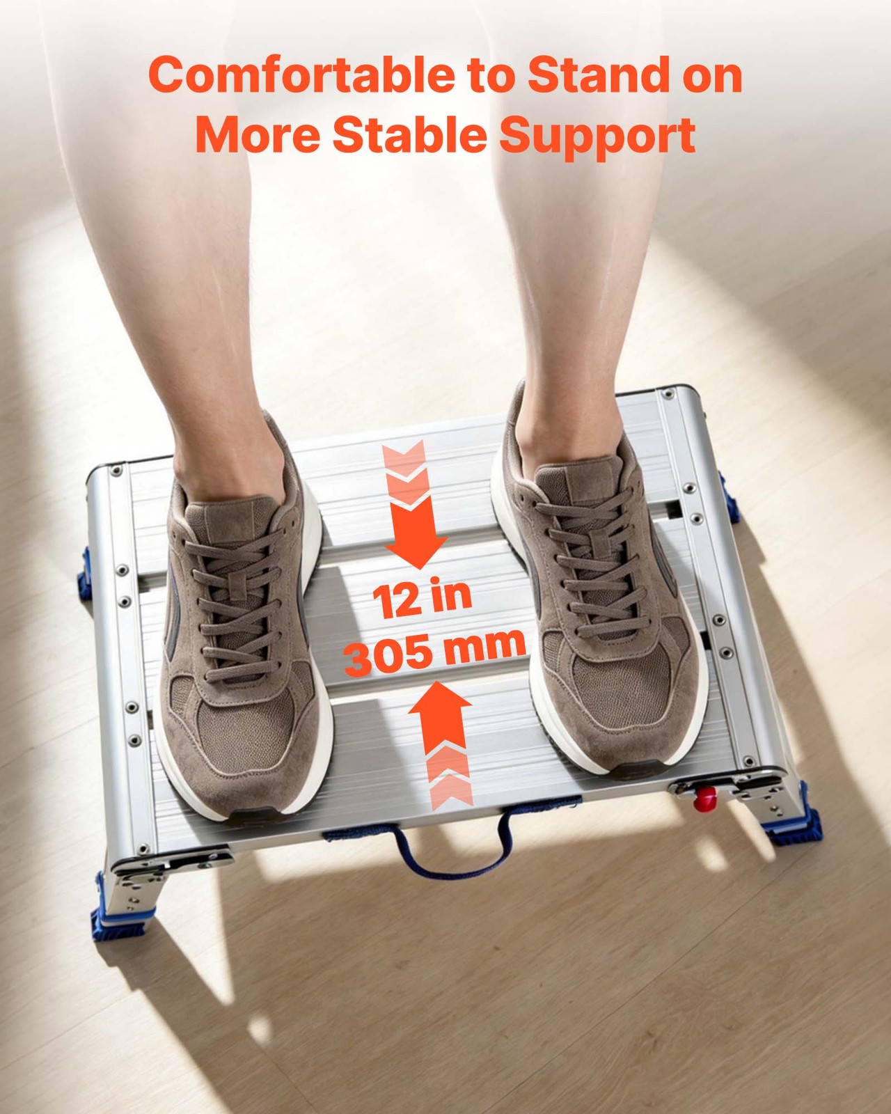 VEVOR Folding Work Platform Adjustable Height 12-16 in 500 lbs Step Stool