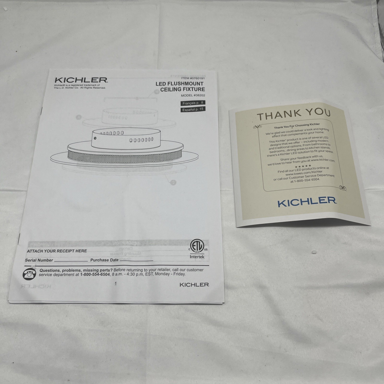 Kichler 14”/ 14.2-in chrome LED Dimmable flush mount Kitchen light 0760191