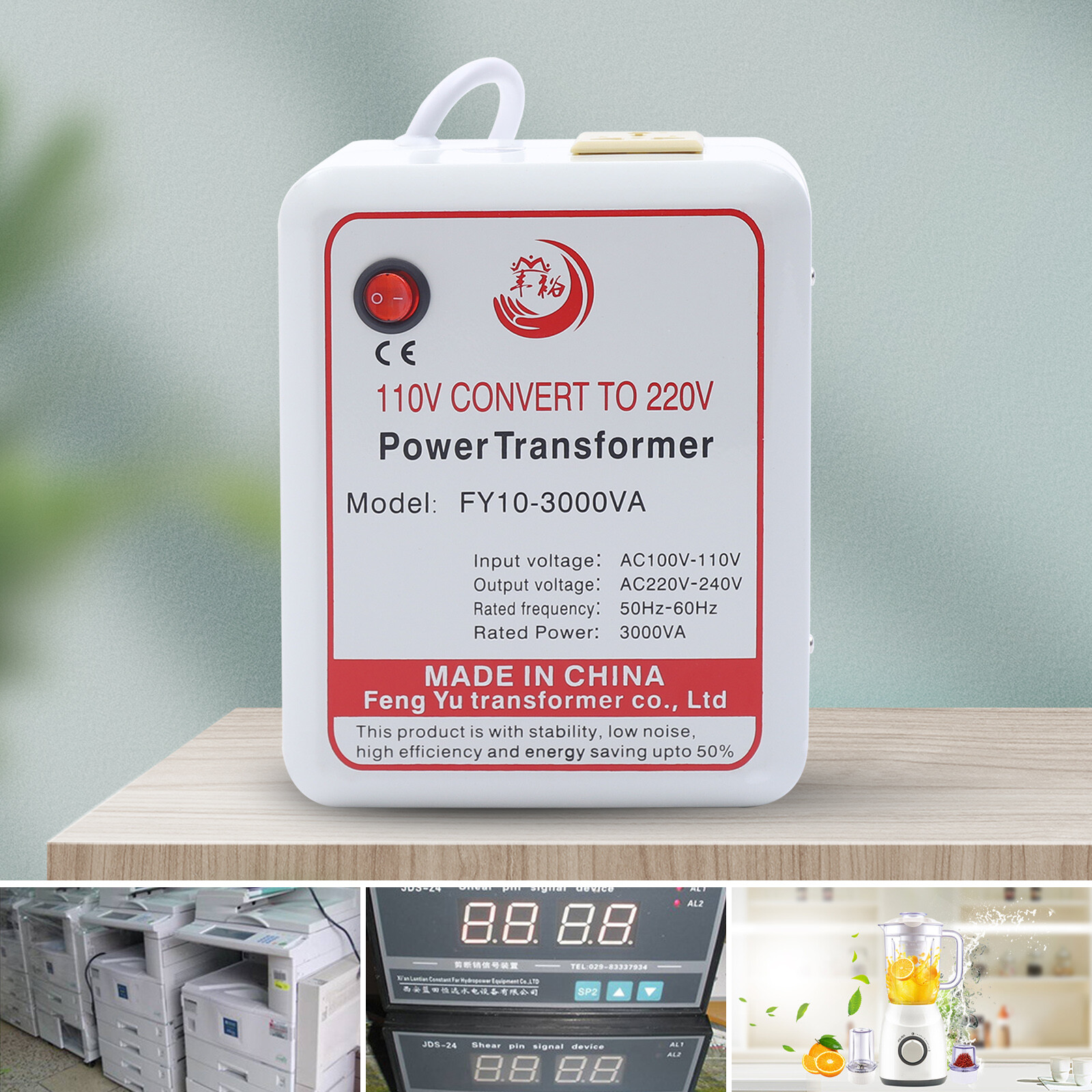 3000W Power Transformer Step Up Voltage Converter Adapter 110V-120V to 220V-240V