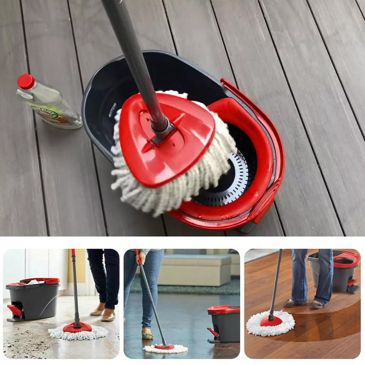 1-4 pcs Microfiber Replacement Mop base For O-Cedar Easy to Clean and install