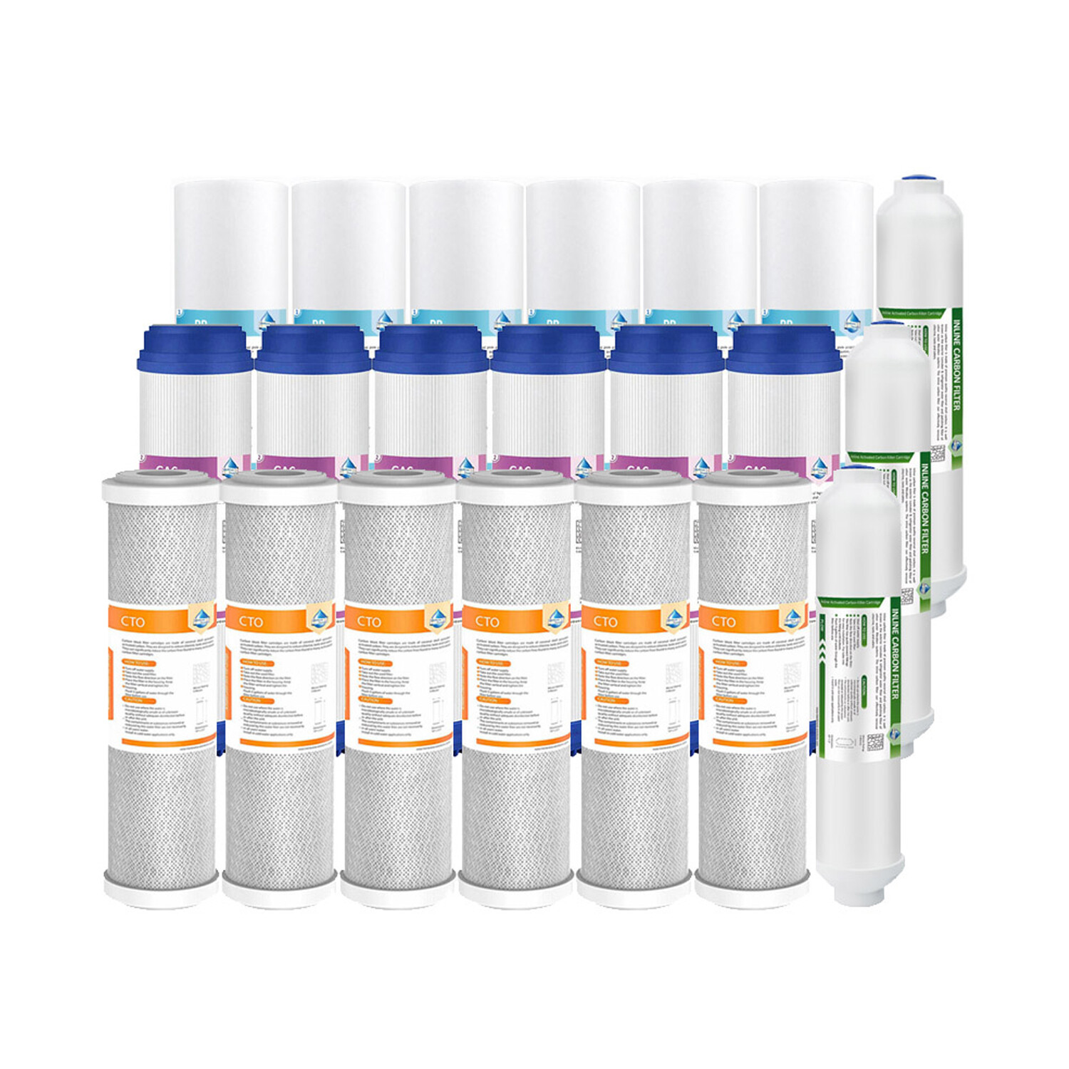 5-Stage Reverse Osmosis Home Water Filter Replacement Cartridges 1/2/3-Years Set