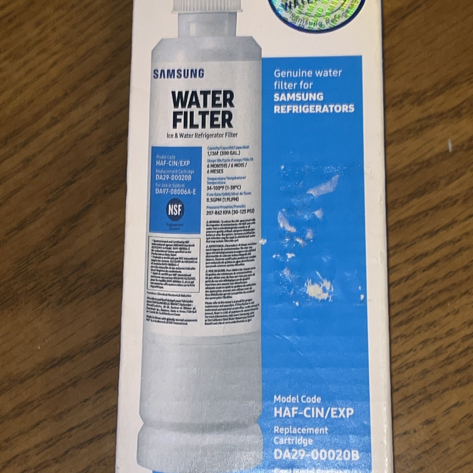 SAMSUNG Water Filter for Refrigerator Water and Ice DA29-00020B, 1 PACK Sealed
