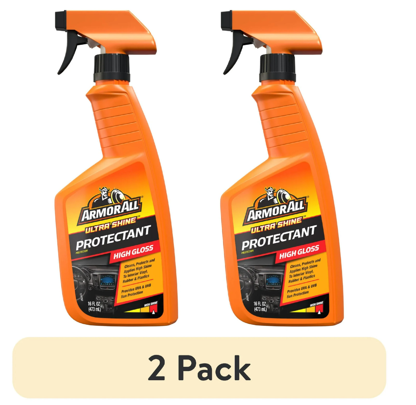 (2 pack) Armor All Ultra Shine Protectant Car Cleaning Spray – 16 fl oz